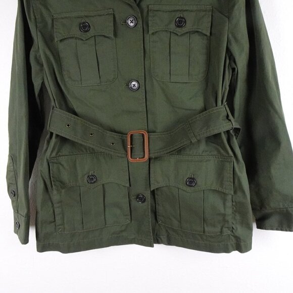 Ralph Lauren Belted Twill Field Jacket / Blazer Petite Women's Size 2P Green - Picture 3 of 9